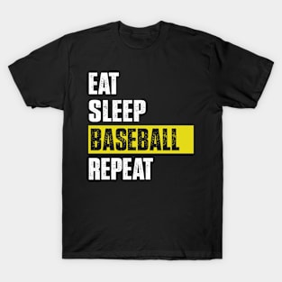 funny Eat Sleep Baseball Repeat T-Shirt